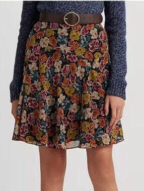 Ralph Lauren Crinkle Georgette Skirt